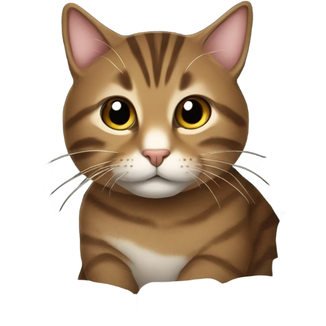 Brown tabby cat in igloo emoji