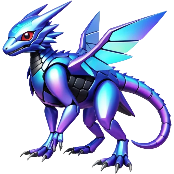  exotic shiny colorful futuristic modern cyber-Fakémon-Digimon-Trico-Vernid-creature emoji