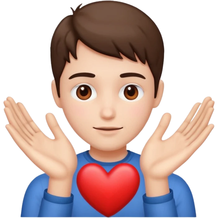 Heart and hands face emoji