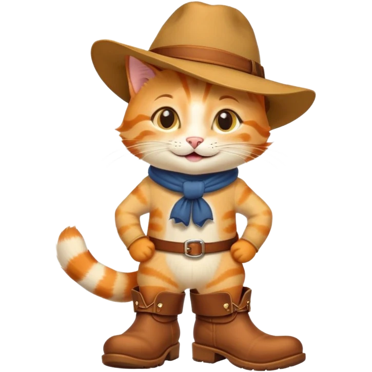 Puss in Boots character with classic hat and boots emoji