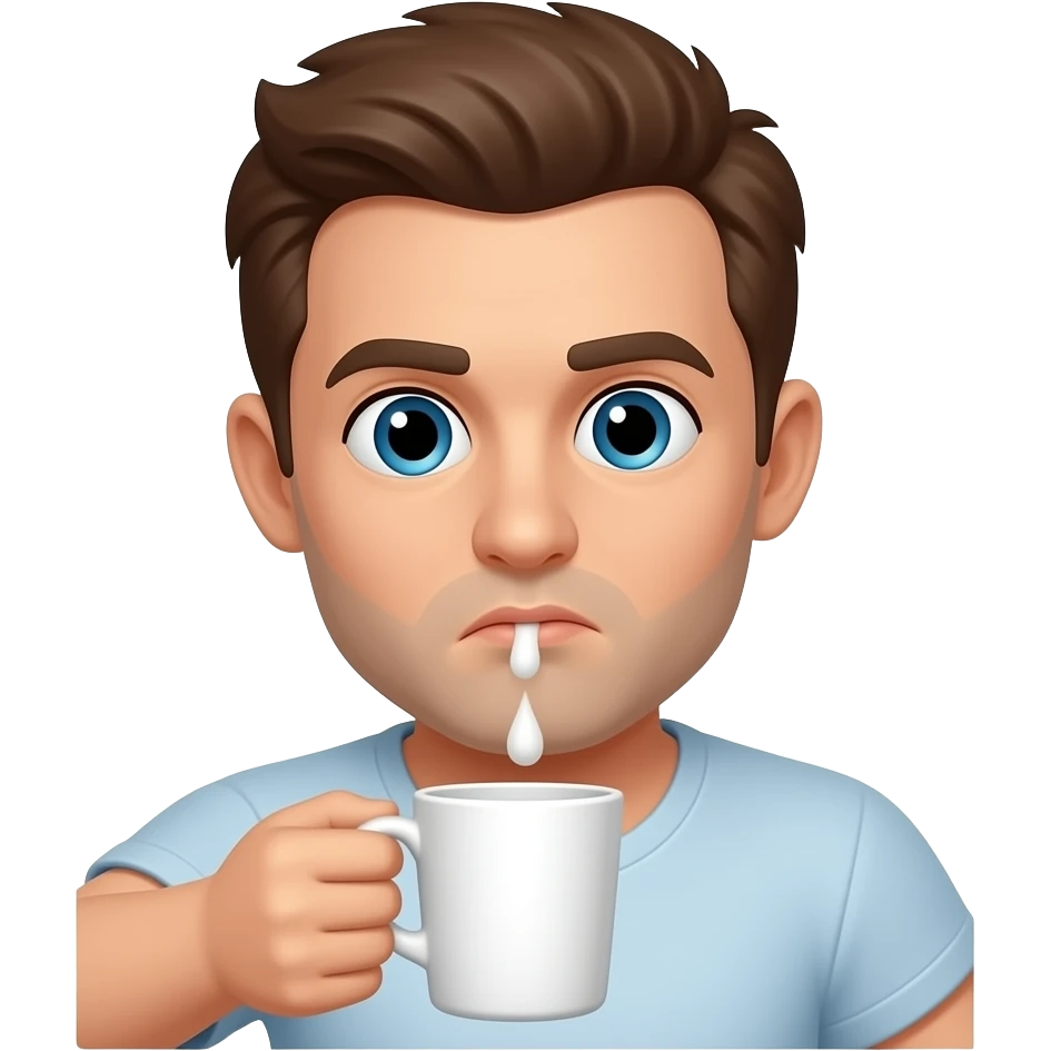 A guy peeing in a cup emoji