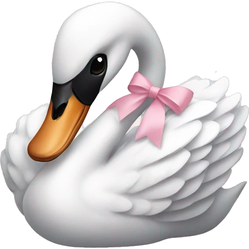 swan with light pink bow emoji