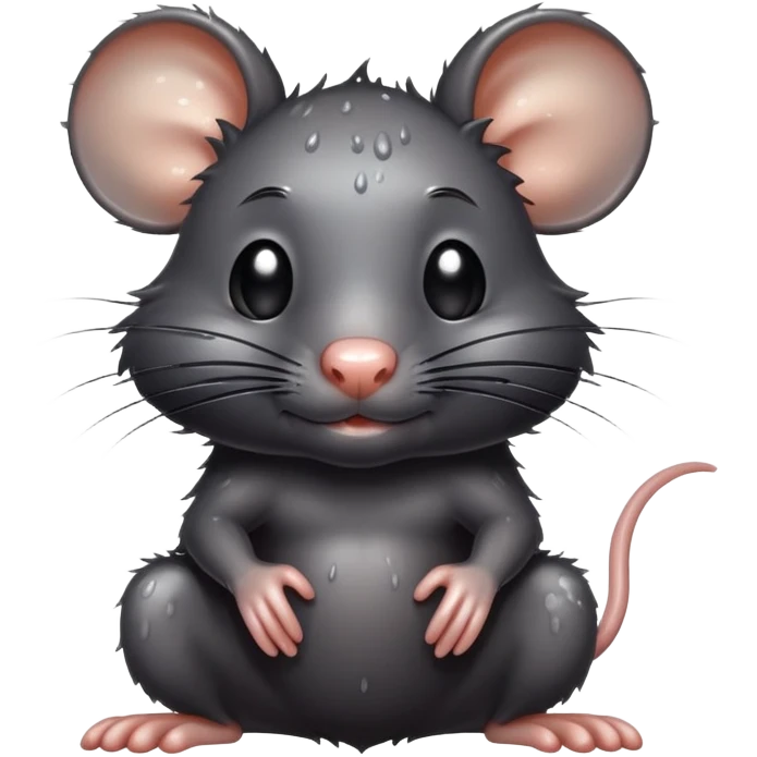 a sweaty, shirtless black rat emoji