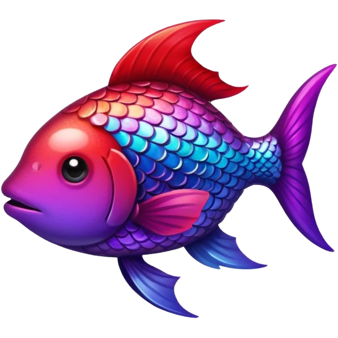 color gradient between red and purple glitter cute fish emoji