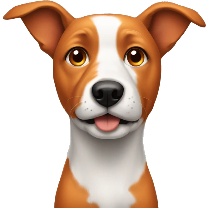 Orange, black, and white dog with pointy ears emoji