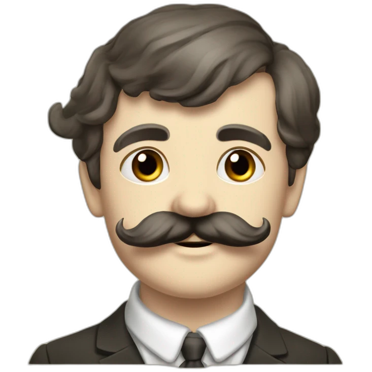 Petit bonome Allemand moustachus en colère des années 40 emoji