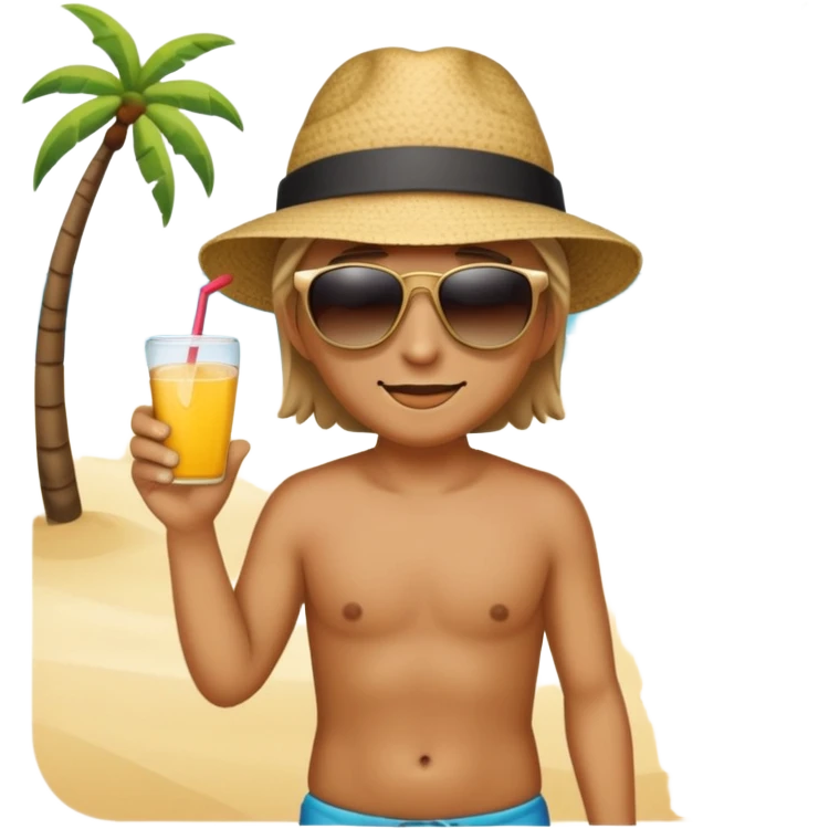 Tanning at the beach emoji