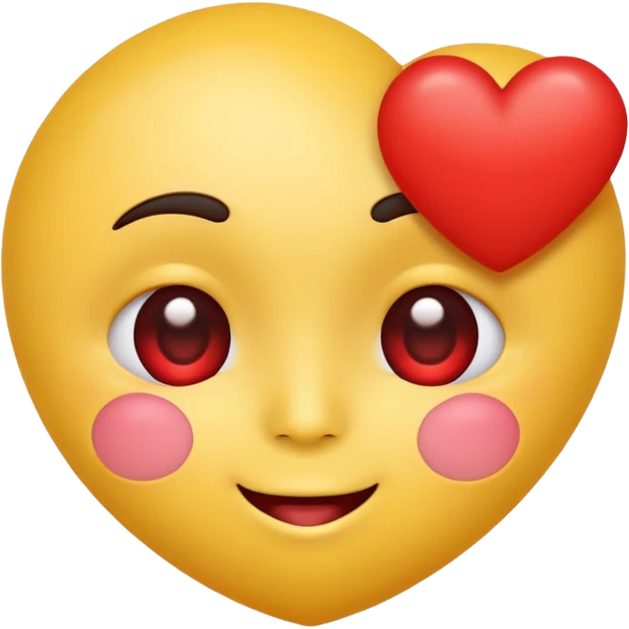 classic heart eyes emoji, yellow face, big red heart eyes, blushing cheeks emoji