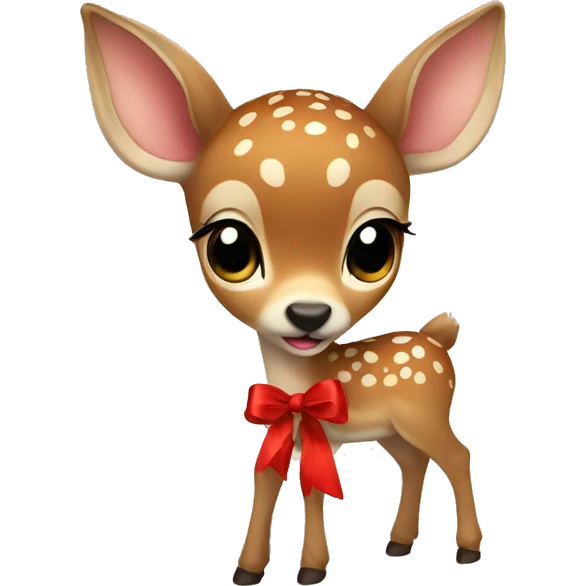 Fawn with a ribbon  emoji