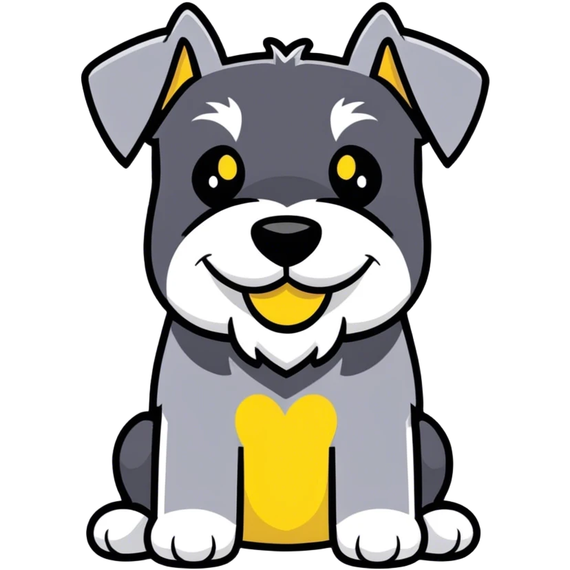 Schnauzer with emoji smiling face emoji