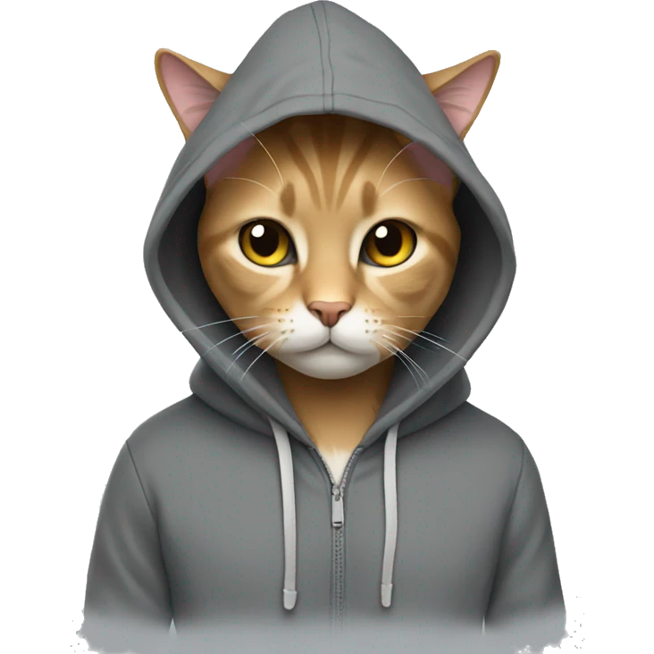 Cat wearing a hoodie emoji