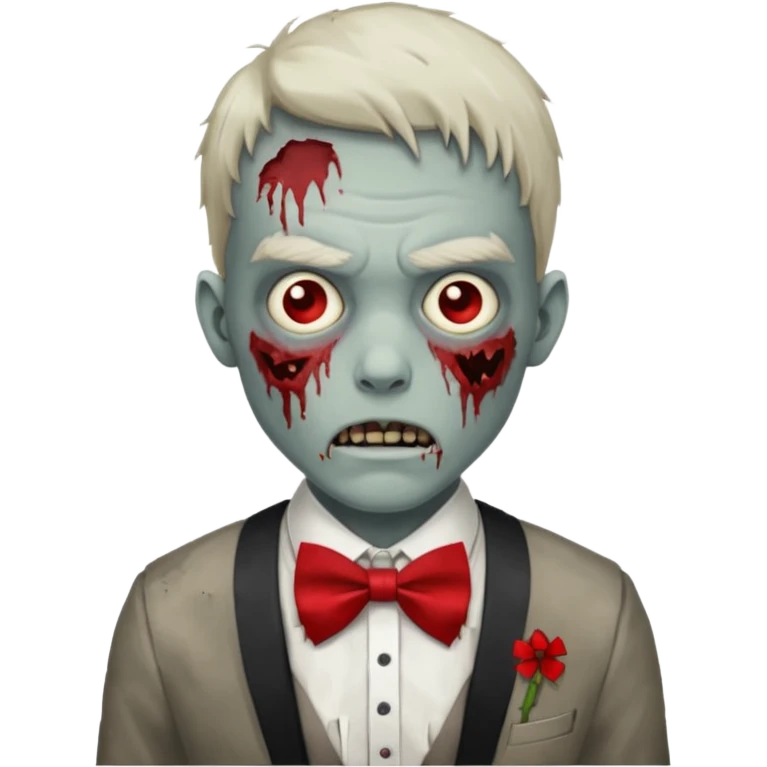 zombie with red bow tie emoji