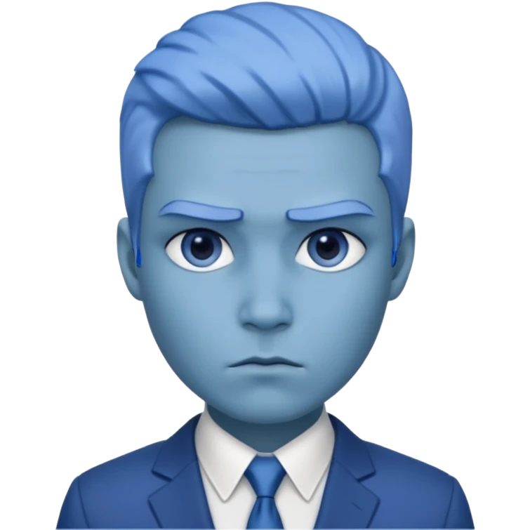 Blue blood correct  image   in professional look emoji