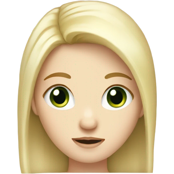 Pretty girl with green eyes,pale skin and blonde hair scratching her head  emoji