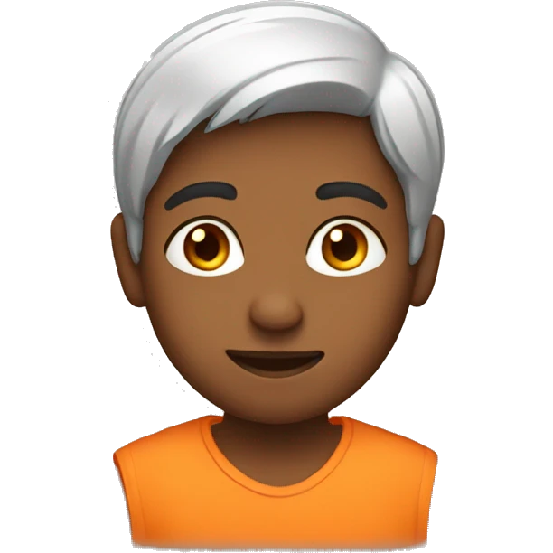 Indian boy with orange shirt emoji