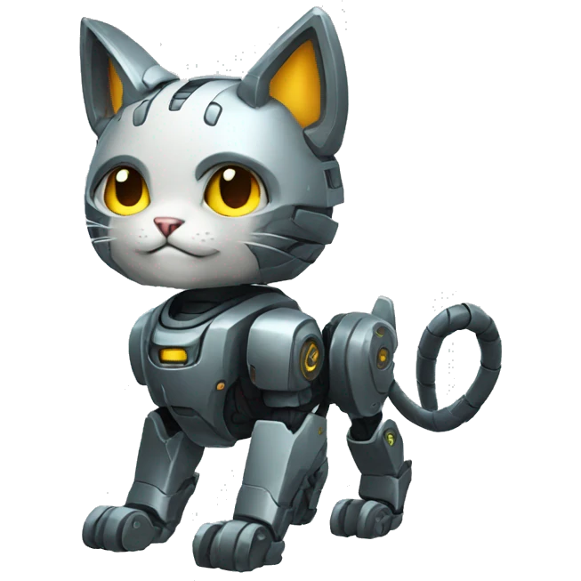 Mecha cat full body emoji