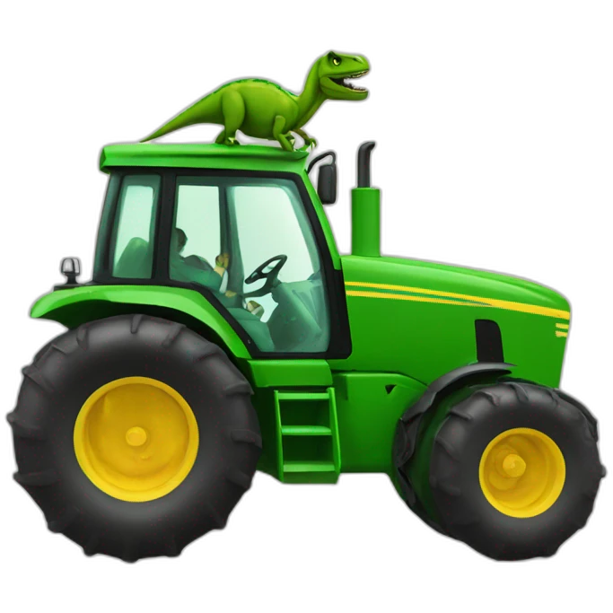 green-tractor-with-t-rex-driving emoji