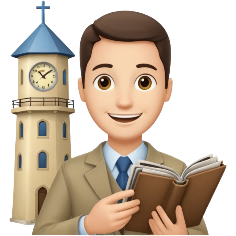 Testemunha de jeová com revista sem a torre de vigia emoji