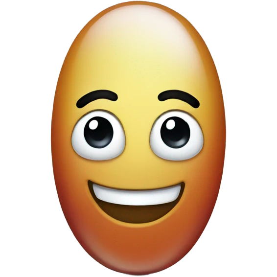 A jellybean with a smile emoji