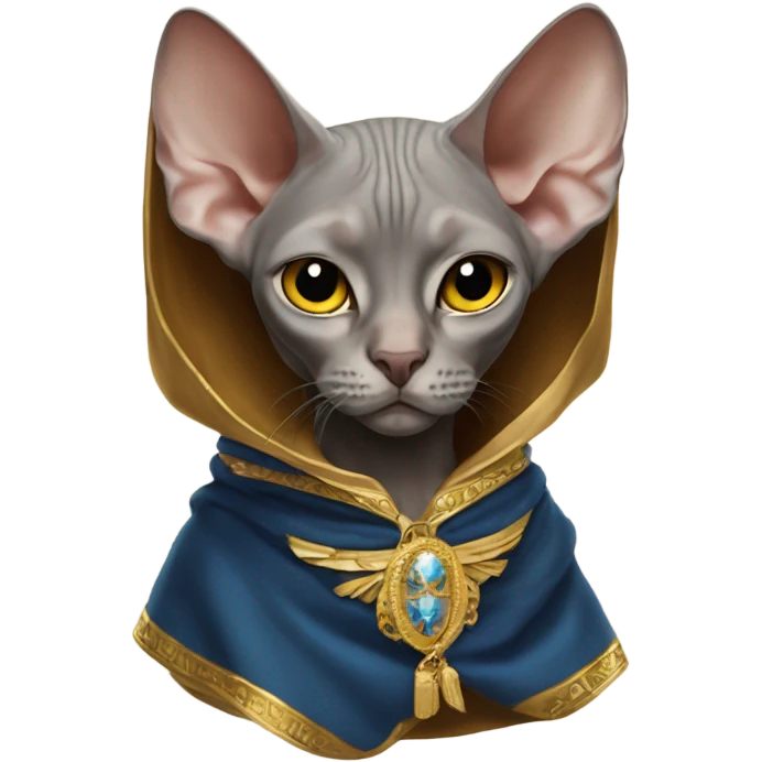 Pimp sphinx cat with a royal cloak  emoji