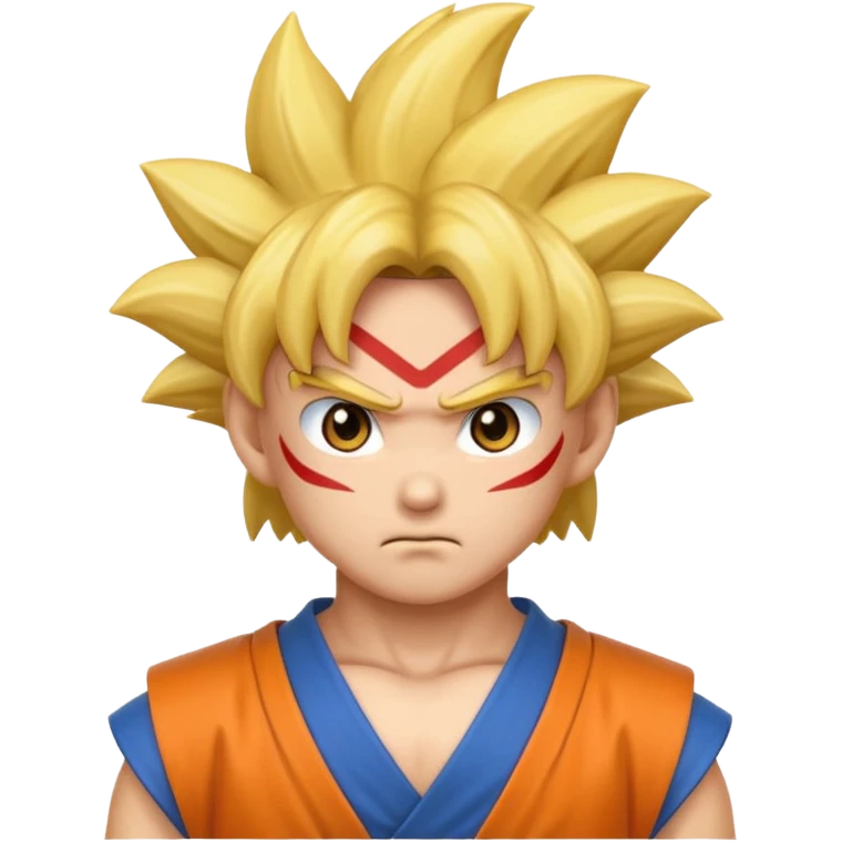 Emoji San goku plus petit niveau image , concentrer comme avant un combat contre un adversaire, maintenant fais moi un emoji que je peux utiliser pour Instagram  emoji