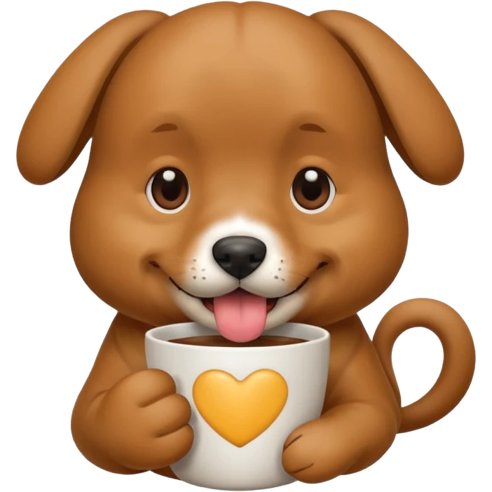 Dog holding a cup emoji