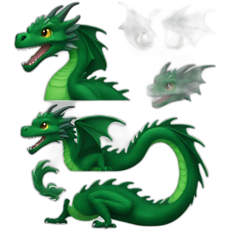 Dark green dragon emoji