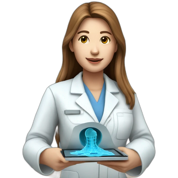 Biomedical-Engineer-studying-hologram-3d-model-of-breast emoji