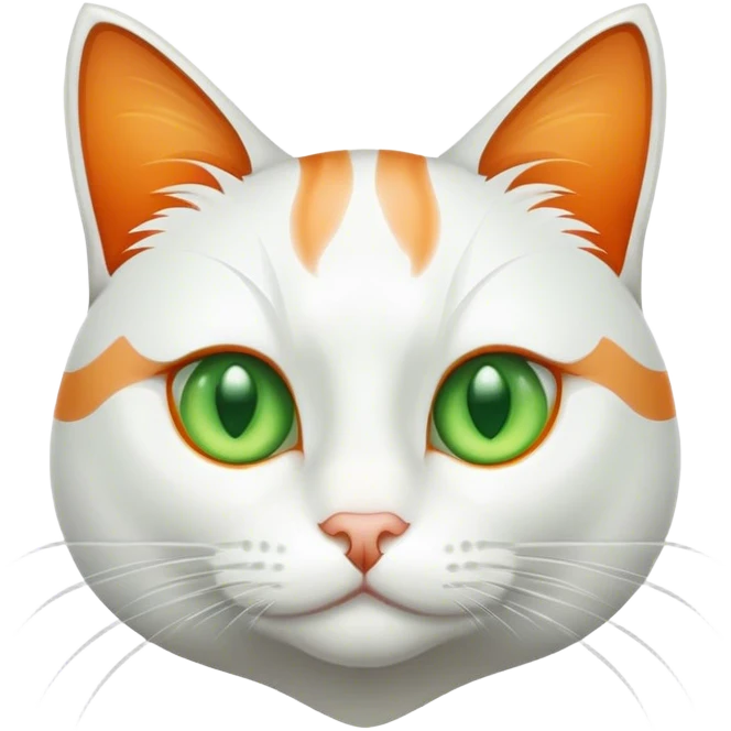 Gatto bianco e arancione con occhi verdi emoji