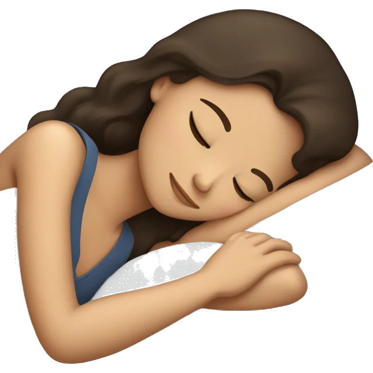 Brunette girl sleeping emoji
