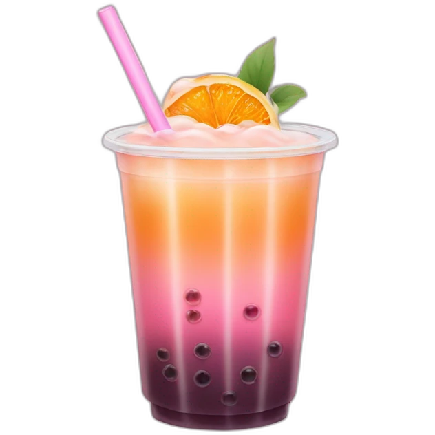Bubble tea dégradé rose orange emoji