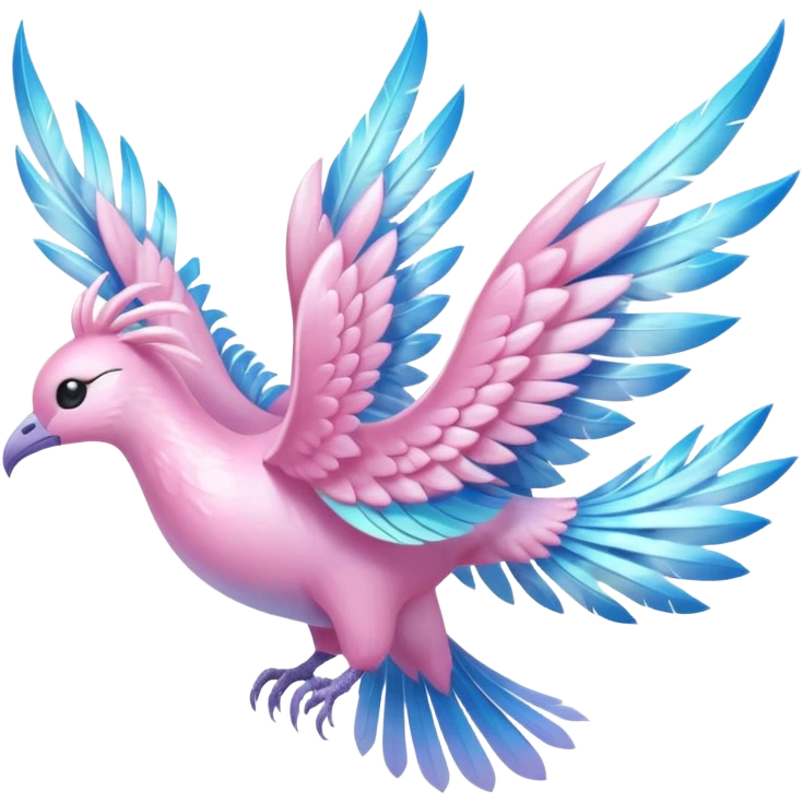 Shiny pastel feathery tropical exotic shimmering silky smooth soft flurry Diancie-Palkia-Amaura-Aurorus-aesthetic-fusion emoji