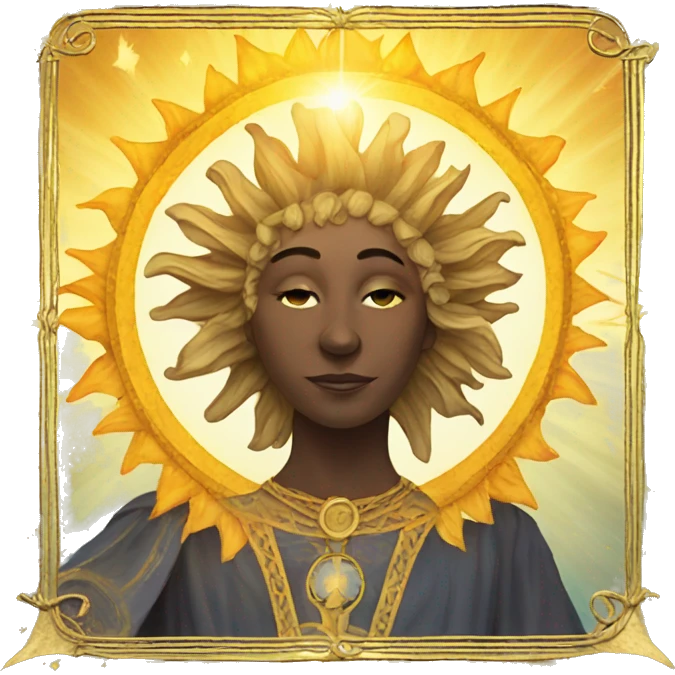 Tarot card with sun emoji