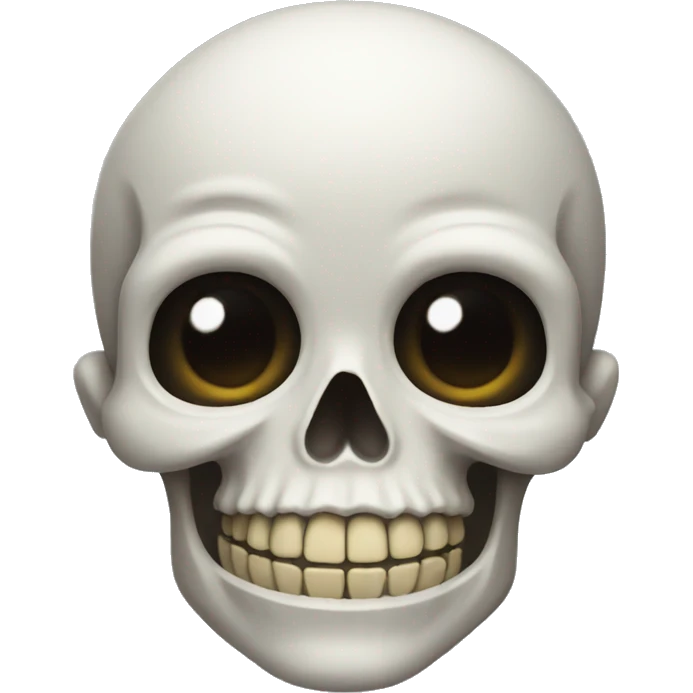 Skull emoji looking happy emoji