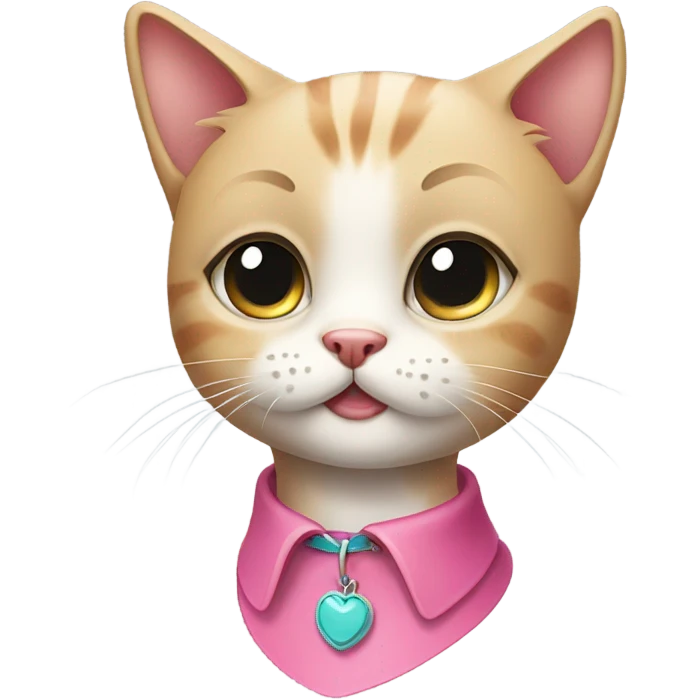 Cute girl cat with bangs emoji