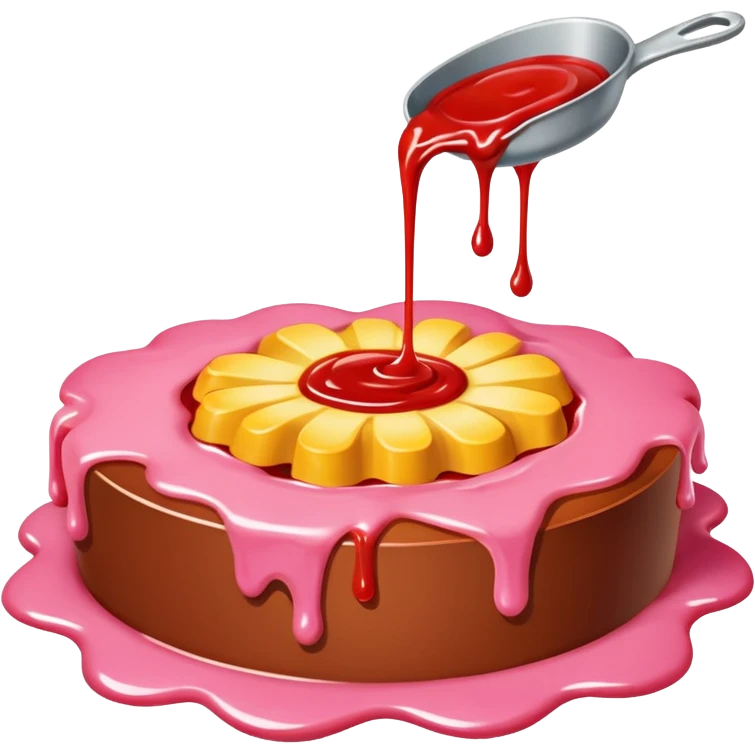 melted pink dripping sauce SPAM MEAT flowers emoji