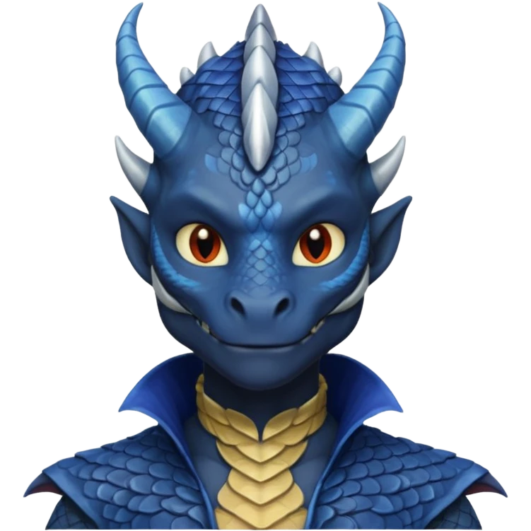 Anime Dragon Human He/They Dark Blue emoji