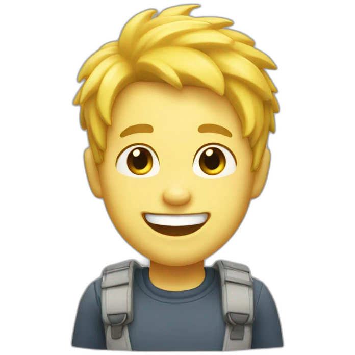 Boy yellow hair and white skin and laugh  emoji