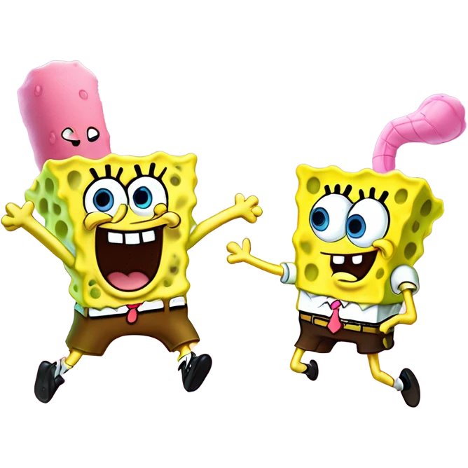SpongeBob fighting Patric  emoji