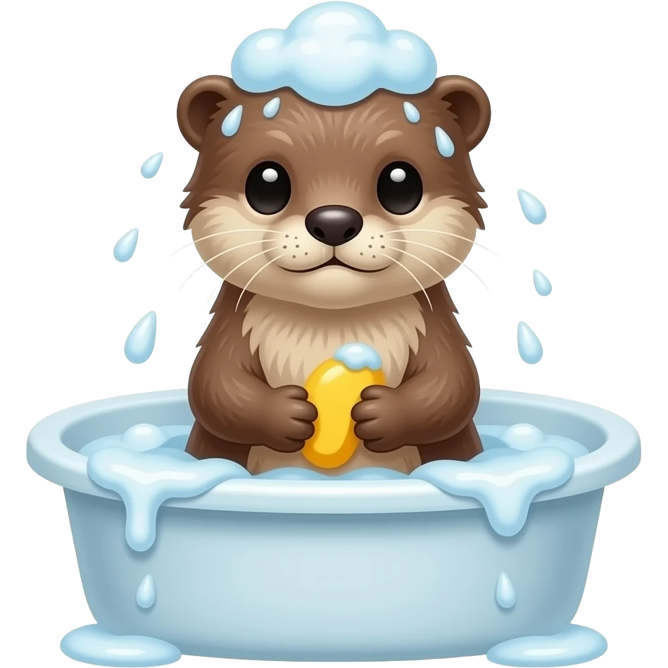 baby otter showering emoji