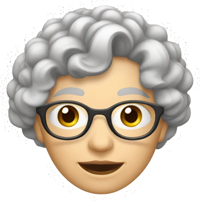 Oma mit falten und kuzen grauen locken  emoji