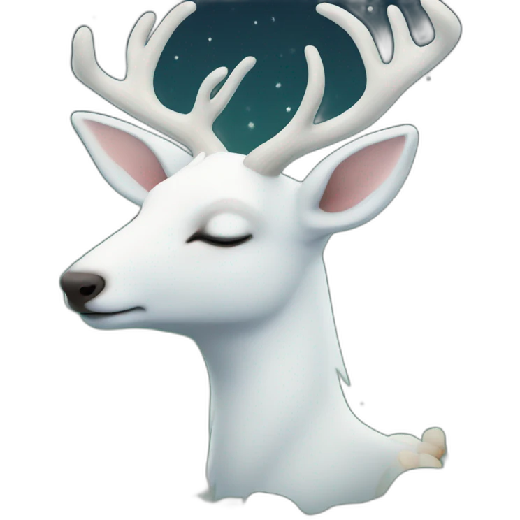 White deer dreaming emoji