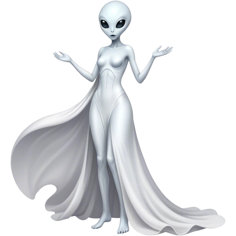 white alien woman, full body emoji