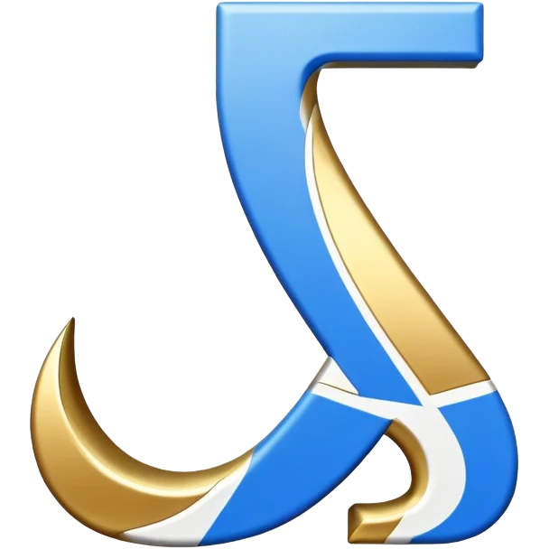 Bold Blue-White-Gold Font Big Capital “I” Letter  emoji