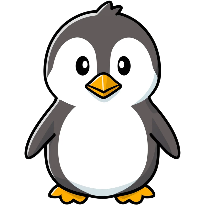 penguin cartoonish sticker style emoji