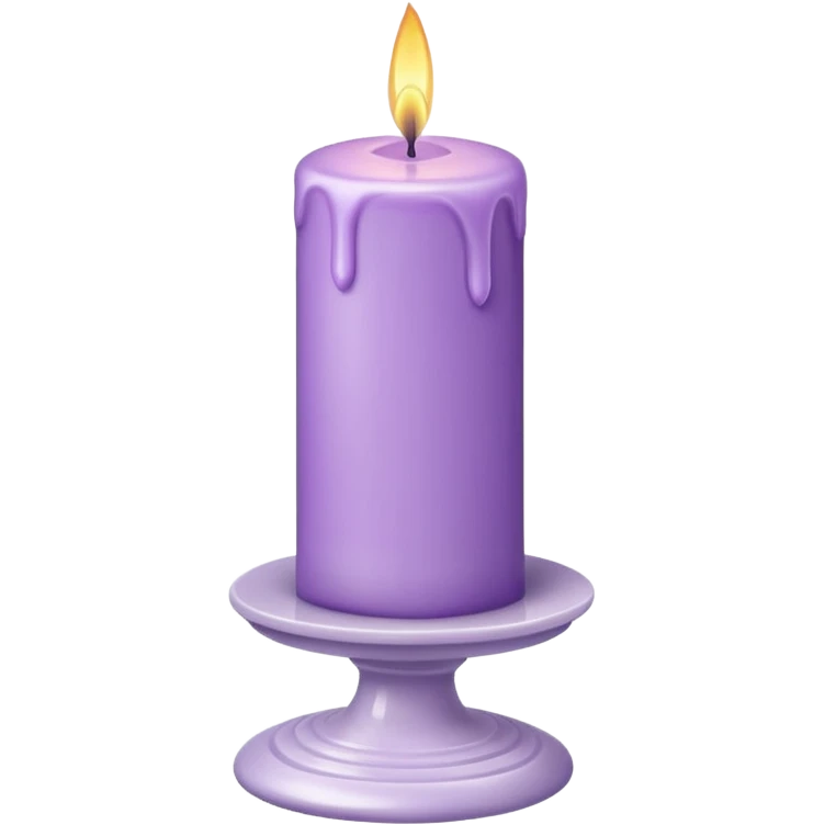 pastel-violet candle on a white tall marble stand emoji