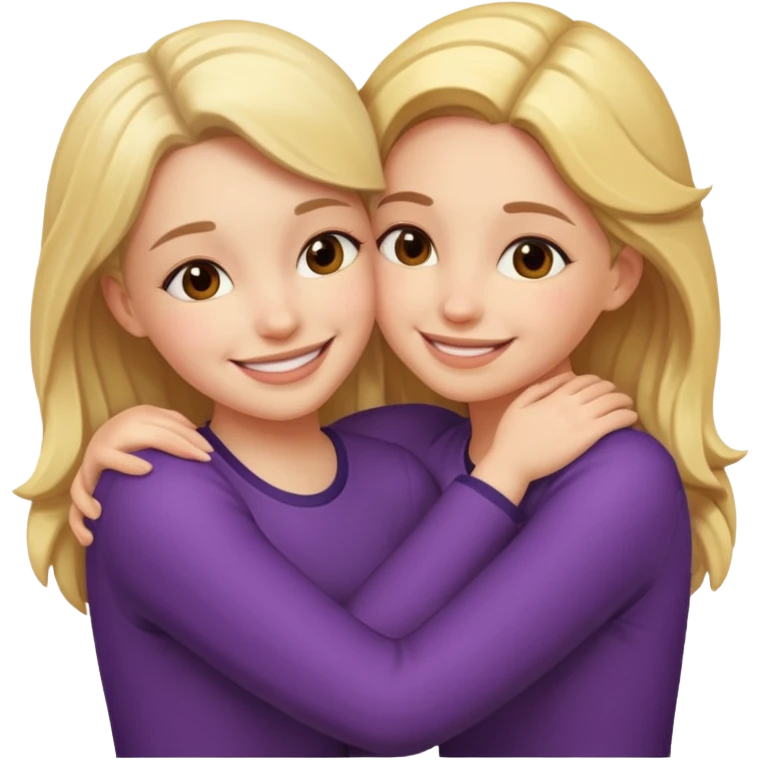 Two girls hugging emoji
