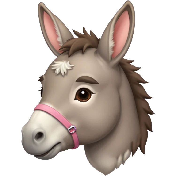Cute donkey looking sideways with blush emoji