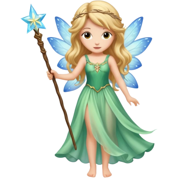 beautiful-haired fairy with a wand emoji