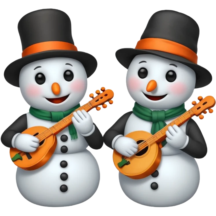 Snowmen with Musical Instruments emoji